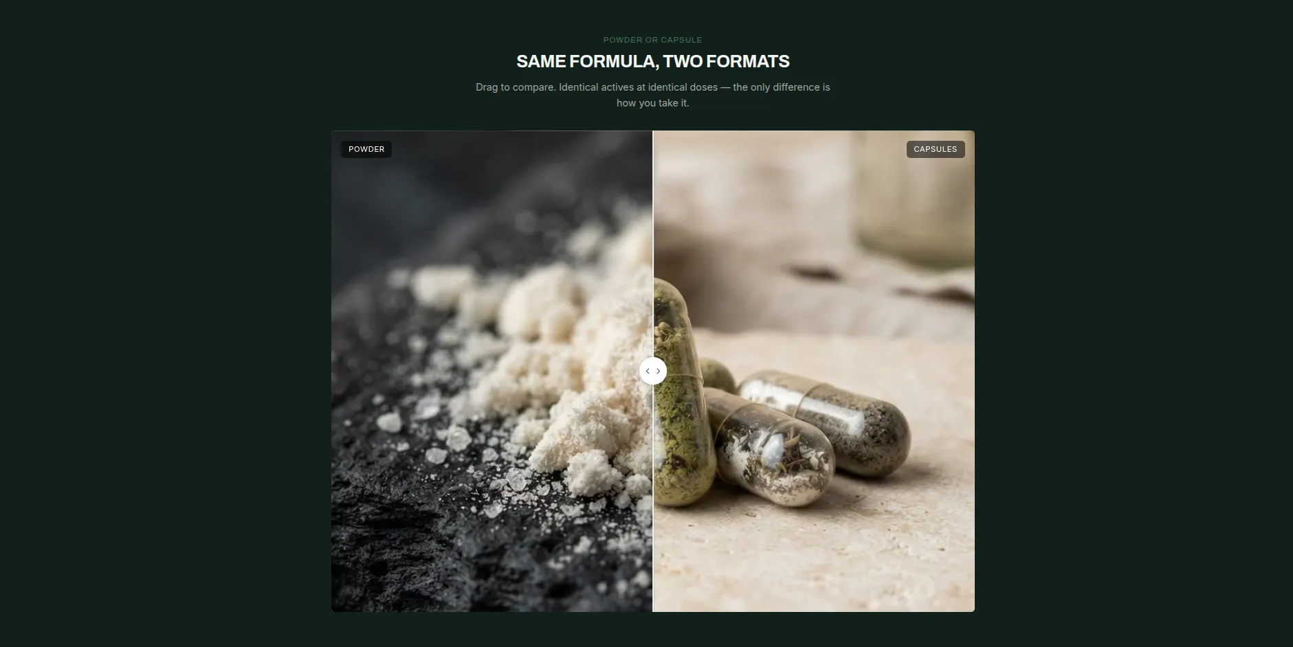 Krevia theme — before & after slider