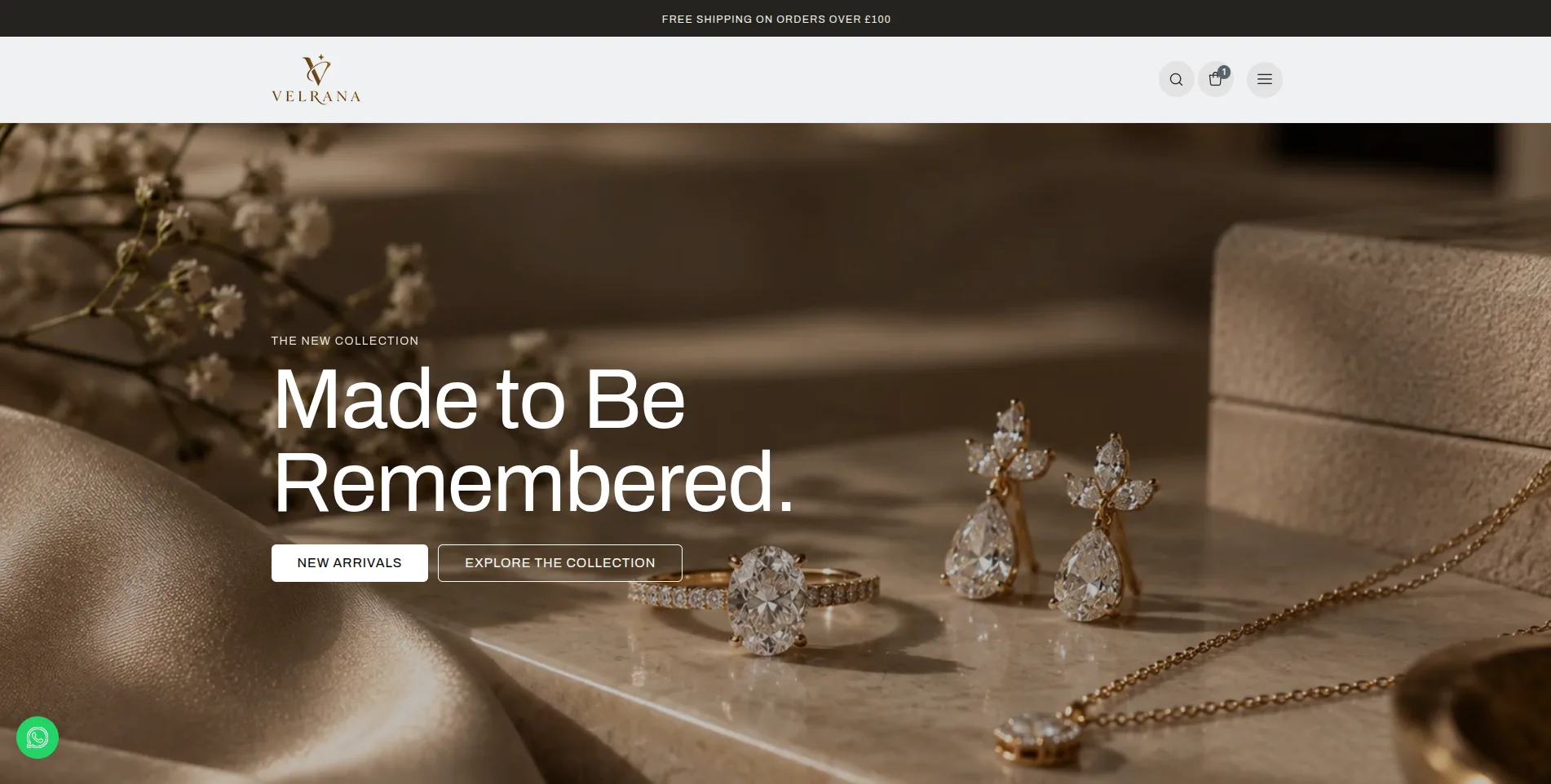 The Krevia Shopify theme running on a live storefront
